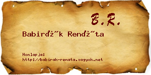 Babirák Renáta névjegykártya